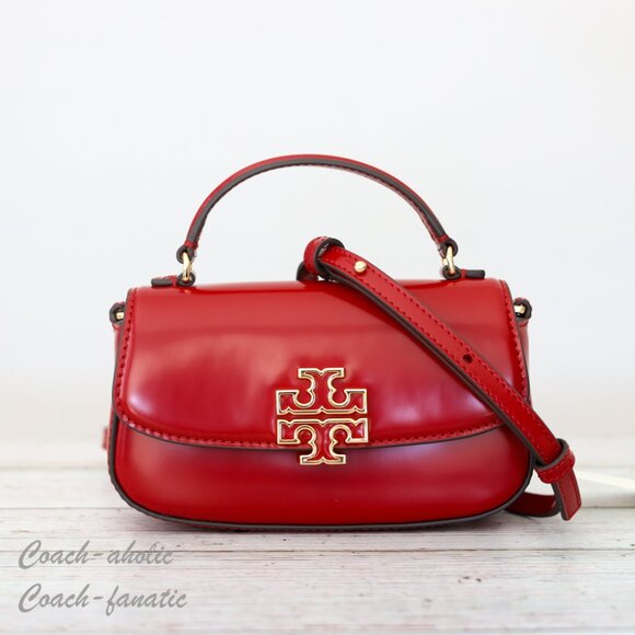 Tory Burch Britten Mini Top Handle Crossbody 153726 Bartlett Red NWT - Picture 1 of 11